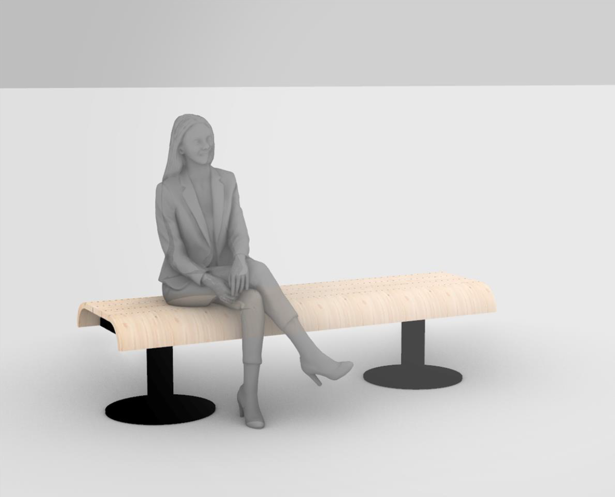 3D-Abbildung der Sitzbank